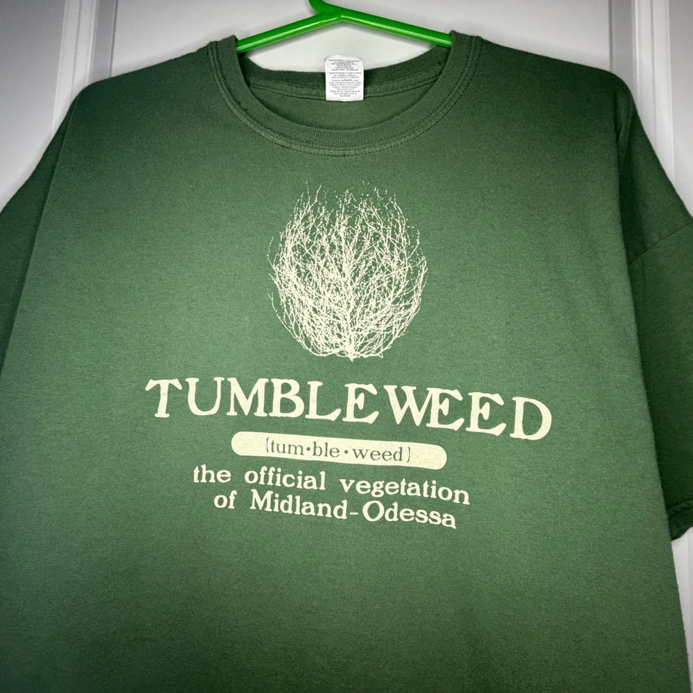 Tumbleweed Midland Odessa Texas Graphic T-Shirt‎ Mens XL Green Short Sleeve